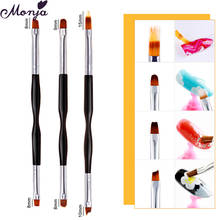 Monja 3 вида стилей, двухсторонняя кисть для дизайна ногтей, акриловый УФ-гель, удлиняющая краска, градиент цвета, ручка для рисования, сделай сам, Маникюрный Инструмент 2024 - купить недорого