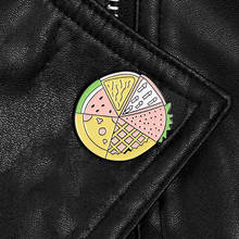 Pizza enamel pins Watermelon strawberry Lapel pins Brooches Cartoon Badges Fruit brooches Denim jackets Shirt bag Jewelry gifts 2024 - buy cheap