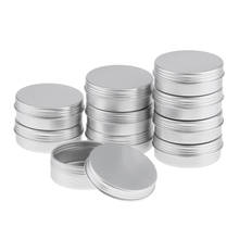 10 Packs 25ml Round Aluminum Cosmetics Cream Empty Lip Balm Cream Ointment Containers Jars Tin Pot with Screw Cap Lids 2024 - buy cheap