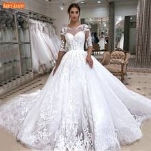 Vestido de noiva chique, vestido branco, com cadarço, luxuoso, marfim, estilo boho, princesa 2024 - compre barato