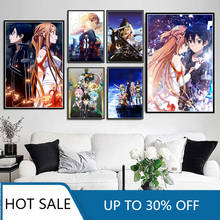 Wall Art Canvas Painting Posters Prints Video Game Sword Art Online Japan Anime For Living Room Aesthetic Home Decoration 2024 - buy cheap