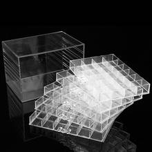 120 Grids Transparent Acrylic Nail Display Organizer Makeup Jewelry Drawer Box transp0arent box for models acrylic organizer Box 2024 - buy cheap