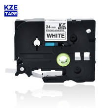 KZE 24mm S251 Black on White Laminated Label Tape strong adhesive label tapes Tze-S251 Tze S251 tze s251 tze-s251 for P-touch PT 2024 - buy cheap