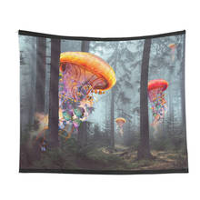 Psychedelic Natural Forest Jellyfish Large Wall Tapestry Colorful fish Wall Hanging Bohemian Wall Tapestries Mandala Wall Art 2024 - buy cheap