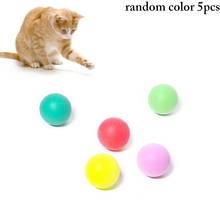 5PCS Pet Toys Ball Interactive Cat Dog Play Chewing Rattle Scratch Ball Solid Color Funny Training Balls Gatos Supplies 2024 - buy cheap