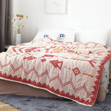 Cobertor do lance de algodão para cama viagem sofá cama capa colcha para adultos criança impressão geométrica grossa gaze macio cobertores quentes 2024 - compre barato