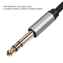 3.5mm Female to 6.35mm Male Braided Cable Gold Plated Connector TRS 1/8 inch Jack to 1/4 inch Plug Stereo Audio Adapter For PC 2024 - buy cheap