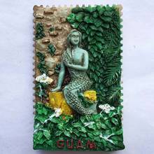 GUAM Fridge Magnets Tourist Souvenirs USA Mermaid Refrigerator Magnetic Stickers Travel Gifts Home Kitchen Decoration 2024 - buy cheap