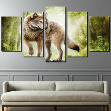 Pintura de Arte de lobo de animales impresos en HD, lienzo de impresión para decoración de habitación, póster, imagen de lienzo, envío gratis/ny-4174 2024 - compra barato