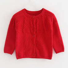 Plain Red Baby Sweater Cardigan Autumn Yellow Jacket 6 9 12 18 24 Month Baby Coat 2022 Spring Winter Toddler Girl Clothes 195007 2024 - buy cheap