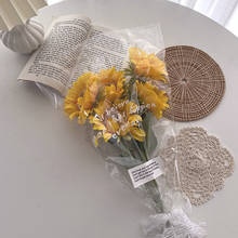Cutelife-flores artificiales de seda, decoración de girasol nórdico de alta calidad, ramo de flores artificiales secas, flores falsas para boda 2024 - compra barato