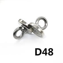 1/2/3 pcs  D48 90kg  Powerful Round Neodymium Magnet hook salvage magnet sea Fishing equipment Holder Pulling Mounting Pot 2024 - buy cheap