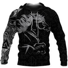 2021 cavalo islandês hoodie viking tatuagem estilo 3d impresso hoodie harajuku streetwear pullover unisex casual moda hoodies dos homens 2024 - compre barato