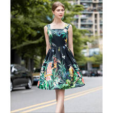 Vestido de pasarela de alta calidad para mujer, sin mangas, estampado Floral, con tirantes finos, informal, NP1077N, 2020 2024 - compra barato