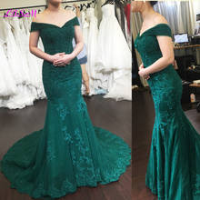 robe de soiree Custom Made Beaded V-Neck Evening Dresses Mermaid Sexy Off the Shoulder Long Prom Dress Party Gowns 2024 - buy cheap