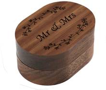 Wedding Ring Box Wood Ring box for Proposal Rustic Mr & Mrs Carve Engagement Ring Holder Gift for Wedding Ceremony 2024 - buy cheap