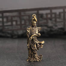 Estatua de Buda de cobre, adorno colgante Feng Shui, decoración del hogar para la vida, Roma, estatuilla de latón de la suerte, decoración de escritorio, llavero colgante 2024 - compra barato