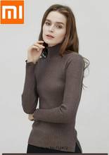 Xiaomi Новинка 10:07, тонкий роскошный свитер с лепестковым воротником, мягкий удобный укороченный свитер с высоким воротом, Женская осенне-зимняя одежда удлиненного фасона 2024 - купить недорого