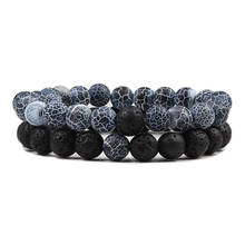 Women Men Bracelet Natural Weathered Stone Lava Beaded Elastic Buddha Bracelets Couple Distance Jewelry Gifts Pulsera Hombre 2024 - buy cheap