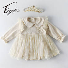 Engepapa весенне-осенняя одежда для новорожденных для маленьких девочек s комбинезон одежда для малышей для маленьких девочек из хлопка с длинными рукавами из сетчатой ткани; Платье-комбинезон для маленьких девочек, комплект одежды 2024 - купить недорого