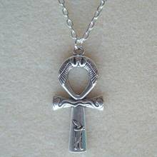 Vintage Silvers Filigree Ankh Cross  Necklace Long Chain Choker Statement Hip hop Crucifix Pendants Necklace For Women DIY Gifts 2024 - buy cheap