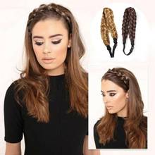 Synthetic Twist Hair Bands Fashion Braids Hair Accessories Women Bohemian Plait Elastic Headband Stretch Bandana 2024 - buy cheap