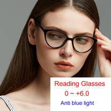 Regular Black Cat Eye Blue Light Blocking Reading Glasses Women Vintage Eyeglasses Frame Optical Grandmother Magnifing Eyewear 2024 - buy cheap