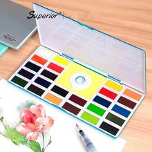 Superior Portable Professional 24 Colors Solid Water Color Paint Set Watercolor Pigment For Painting Aquarela Art Supplies 2024 - buy cheap
