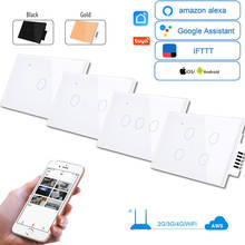 Interruptor de luz inteligente con Sensor táctil para el hogar, pulsador de pared de lujo con Wifi, estándar US/EU, funciona con Alexa y Google Home 2024 - compra barato