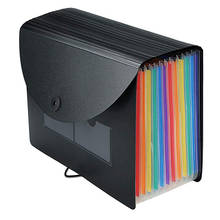 NEW-Expanding File Folder 12 Pockets File Organizer Filing Box,A4 Accordion Bill/Document/Receipt Folders with Colored Tabs 2024 - buy cheap