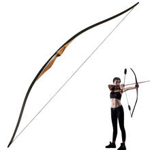 Archery Hunting Recurve Bow One Piece Traditional Wood Longbow Targeting Practice Right Hand with Otter Balls String Silencer 2024 - buy cheap