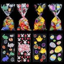 50pcs/lot Easter Egg Plastic Gift Bag Easter Rabbit Candy Chocolate Cookies Bag For DIY Happy Easter Party Favors Decoration 2024 - buy cheap