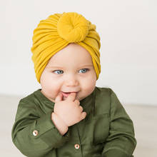 Gorro plisado plegable de algodón para bebé, lazo de caracol, niña y niño anudado para turbante, gorro cálido con aro para la cabeza 2024 - compra barato