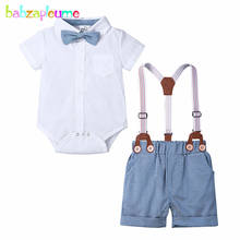2Piece/Summer Newborn Suit Baby Boys Clothes Fashion Gentleman Jumpsuit Short Sleeve Bodysuit+Shorts Infant Clothing Sets BC1546 2024 - compre barato