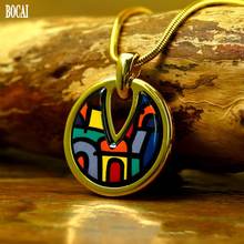 Village Series  2020 new Cloisonne Jewellery Enamel Water Drop Hole Woman Pendant with Chain 2024 - buy cheap