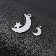 30-10pcs 19x11mm Stainless Steel Moon Stars Charms Pendant For Jewelry Making Findings DIY Necklace Bracelet Jewelry Wholesale 2024 - buy cheap