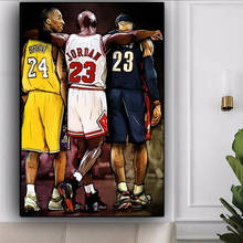 Kobe bryant lebron james basquete estrela pintura em tela escandinavo cuadros quadros da arte da parede quadros posters para sala de estar 2024 - compre barato