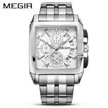 MEGIR Original Luxury Men Watch Stainless Steel Mens Quartz Wrist Watches Business Big Dial Wristwatches Relogio Masculino 2024 - buy cheap