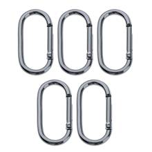 5-Pack Carabiner Spring Snap Hook Aluminum Clip Buckle 50mm for Outdoor Camping Hiking Camping 2024 - buy cheap