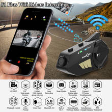 Freedconn-intercomunicador F1 Plus para casco de motocicleta, dispositivo de grabación con Wifi, Bluetooth, vídeo HD 1080P, cámara de salpicadero para 6 conductores, FM, interfono 2024 - compra barato