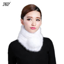 JKP-bufanda de piel de visón 2020 Natural para mujer, cuello de piel Real, chal de lujo a la moda, para invierno y otoño, novedad de 100% 2024 - compra barato