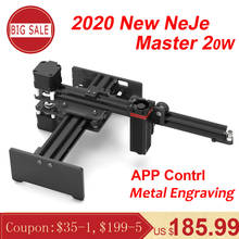 Лазерный гравер с ЧПУ NEJE Master 2, 20 Вт, портативный мини-принтер для гравировки и резьбы по металлу 2024 - купить недорого