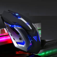 Ratón mecánico V1 con cable USB, interruptor de 800-3200DPI, ratón retroiluminado colorido para juegos deportivos de ordenador portátil y PC 2024 - compra barato