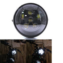 Retro 7 inch LED Motorcycle Headlight Moto Headlamp Bracket Hi&Lo Beam Bulb for Harley Sportster Cafe Racer Bobber 2024 - buy cheap