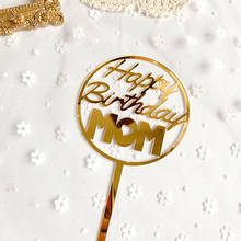 Новая мама папа Топпер для торта «С Днем Рождения» Золотой мама папа день рождения торт Топпер для матери отец День Рождения украшения для торта для вечеринки 2024 - купить недорого