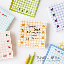 100 Sheets Cute Grid Fruit Memo Pad Diary DIY Sticky Notes Portable Notepad Kawaii Stationery School Office Supply Papeleria 2024 - buy cheap