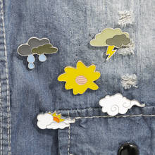 Так мило погода эмалированные булавки мультфильм Броши с облаками значок джинсы лацкан булавка ювелирные изделия мечты подарок для детей друзей 2024 - купить недорого