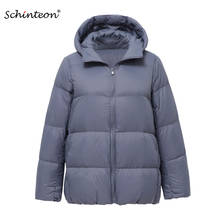 Schinteon Ultralight Down Jacket 90% White Duck Down Coat Casual Loose Winter Warm Outwear with Hood High Quality 9 Colors 2024 - buy cheap