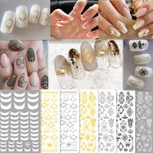 SUPER THIN SELF ADHENSIVE 3D NAIL ART NAIL SLIDER STICKER MOROCCO PATTERN VANTAGE GEOMETRY LEAVES FLORAL  R347-351 2024 - buy cheap