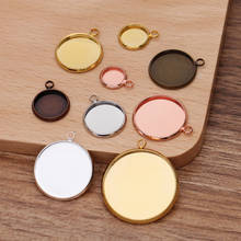 20 PCS 8mm - 25mm Round Cabochon Base Pendant 5 Colors Plated Cameo Blank Tray Pendant Base DIY Accessories For Jewelry Making 2024 - buy cheap